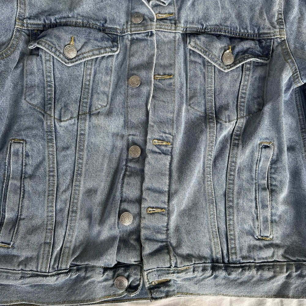 Sears Roebucks Denim Trucker Jacket Mens Medium 100% cotton Jean jacket - Picture 4 of 11